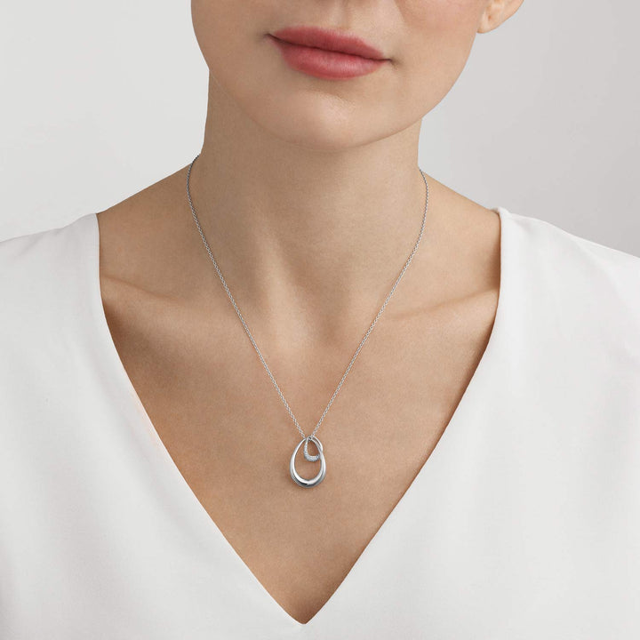 Silfurhálsmen með demöntum - Georg Jensen