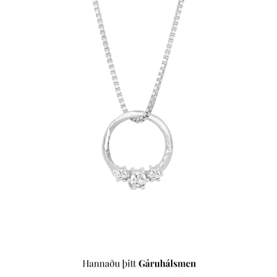Gáru hálsmen - silfur - með zirconia steinum - XSmall