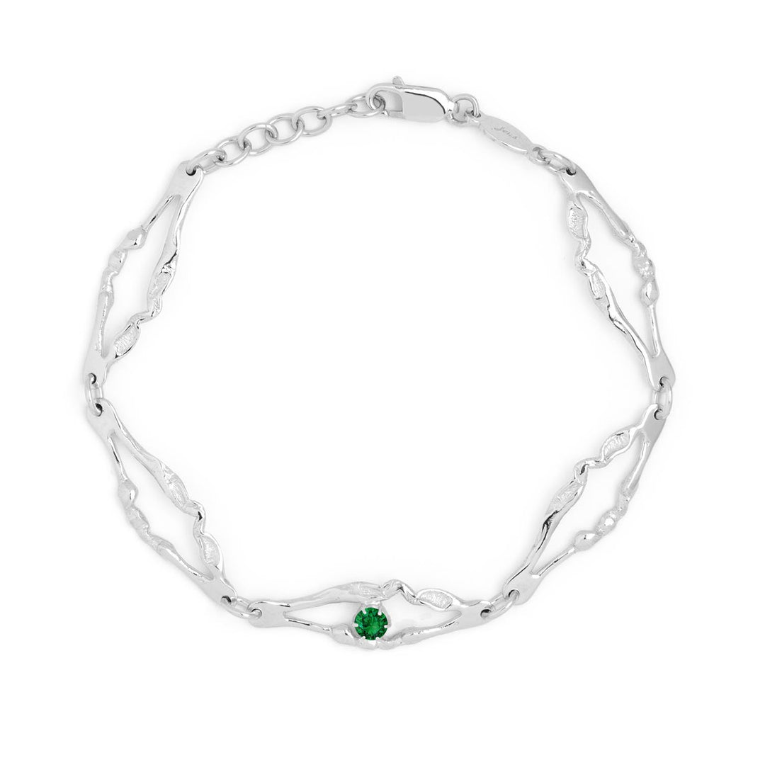 Silfurarmband með emerald