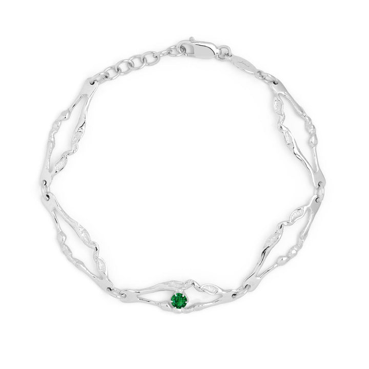 Silfurarmband með emerald