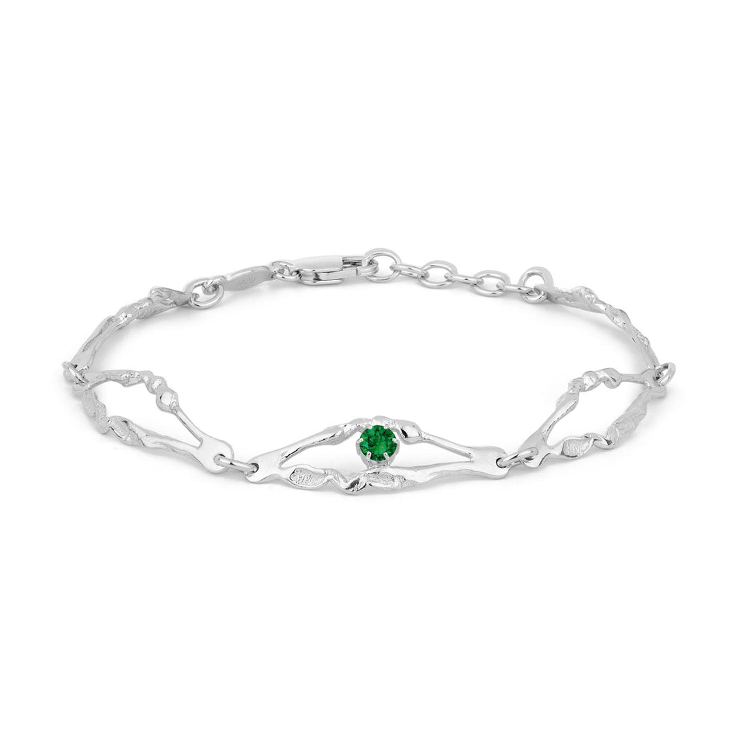 Silfurarmband með emerald