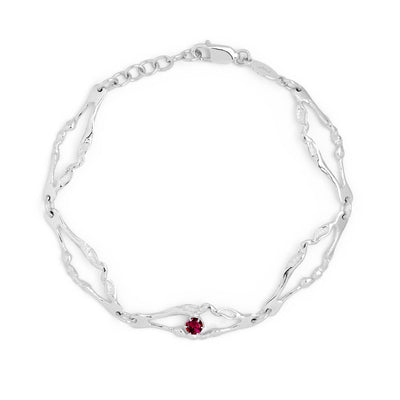 Silfurarmband með rúbín