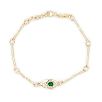 Gullarmband með emerald