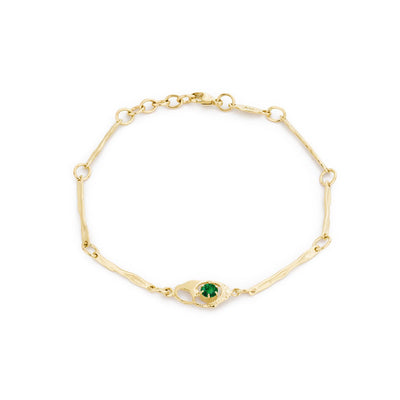 Gullarmband með emerald