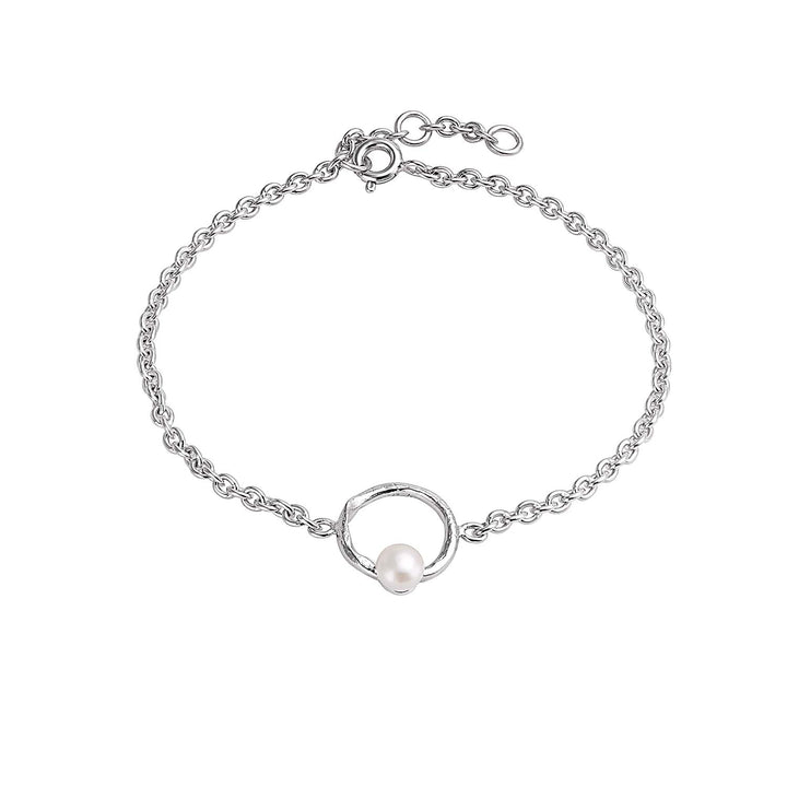 Silfurarmband með perlu