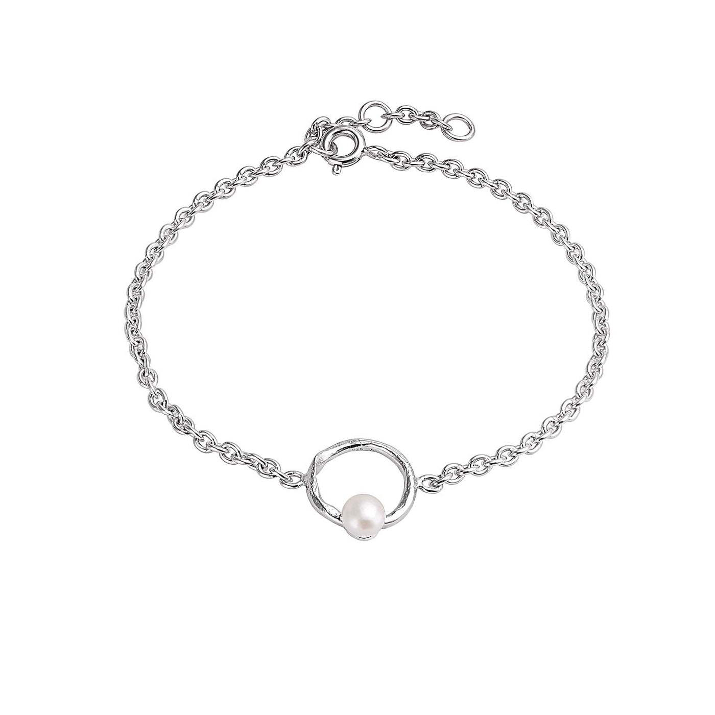 Silfurarmband með perlu