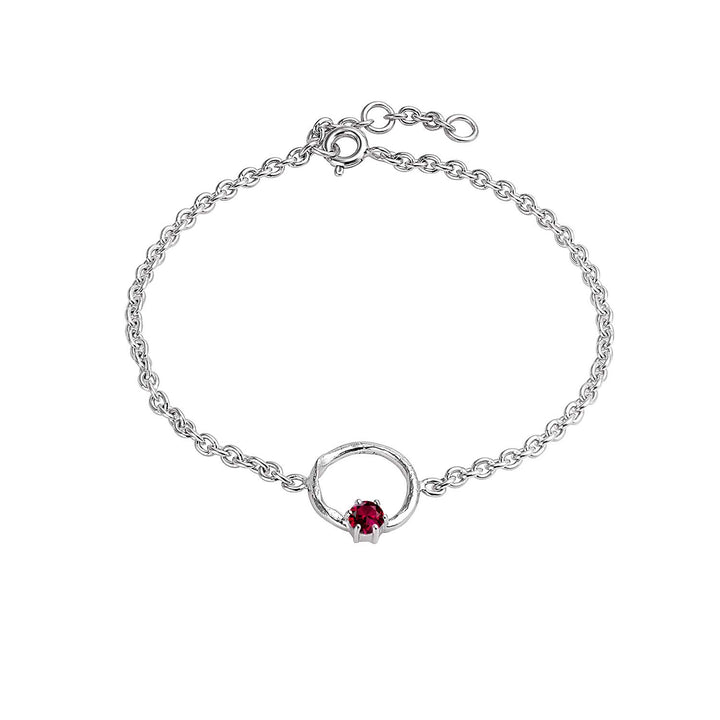 Silfurarmband með rúbín
