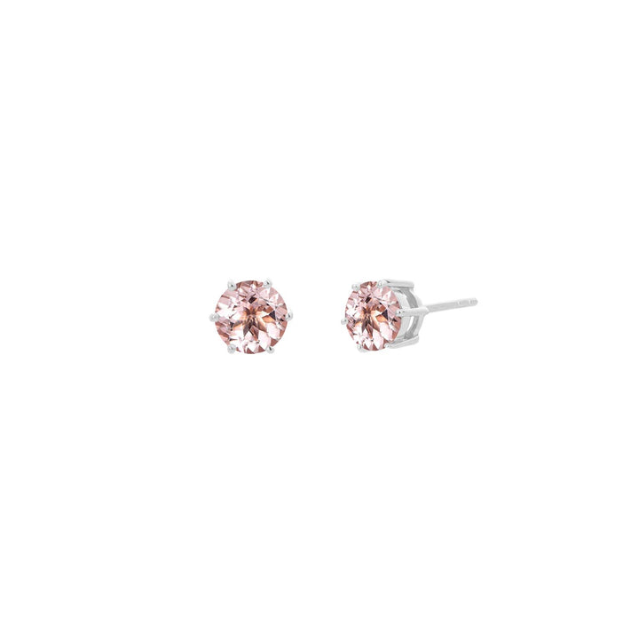 Silfureyrnalokkar með Morganite steinum
