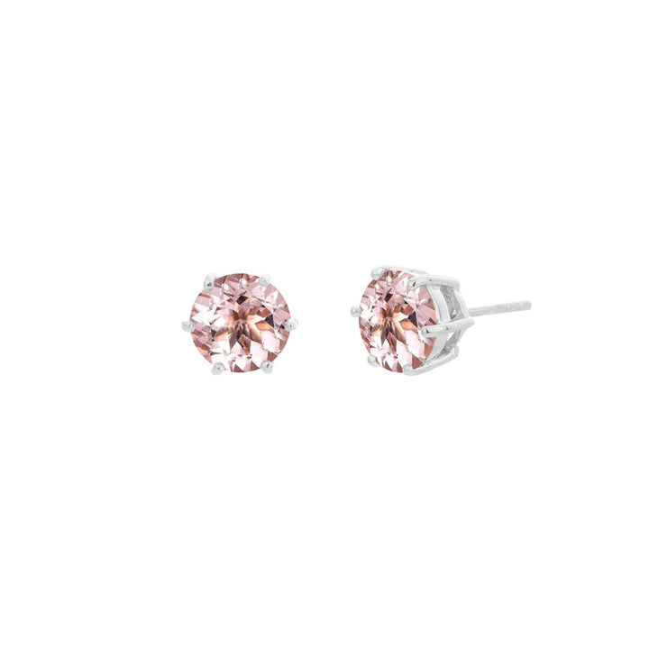 Silfureyrnalokkar með Morganite steinum