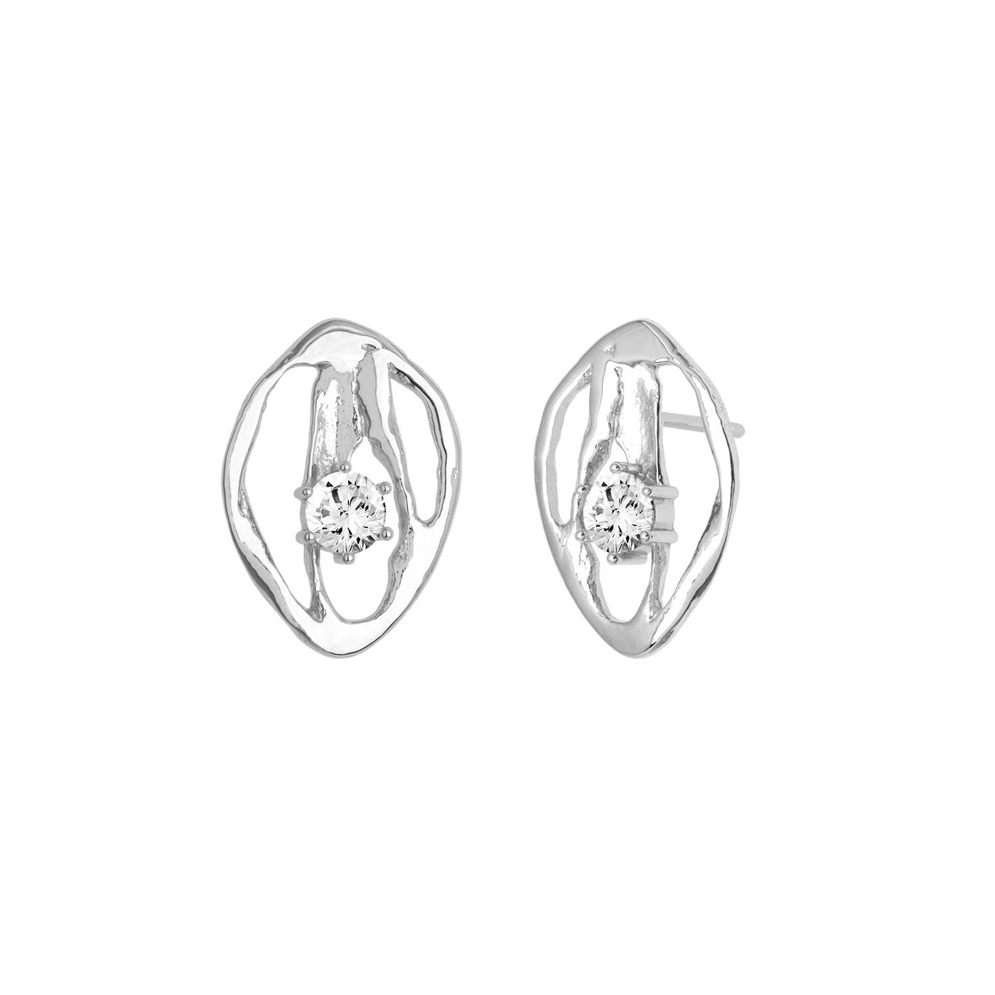 Silfureyrnalokkar með zirconia steinum