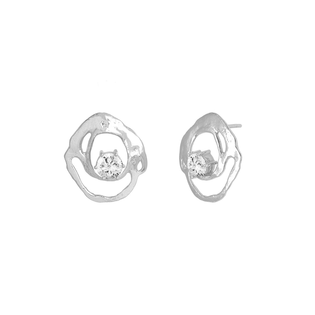 Silfureyrnalokkar með zirconia steinum