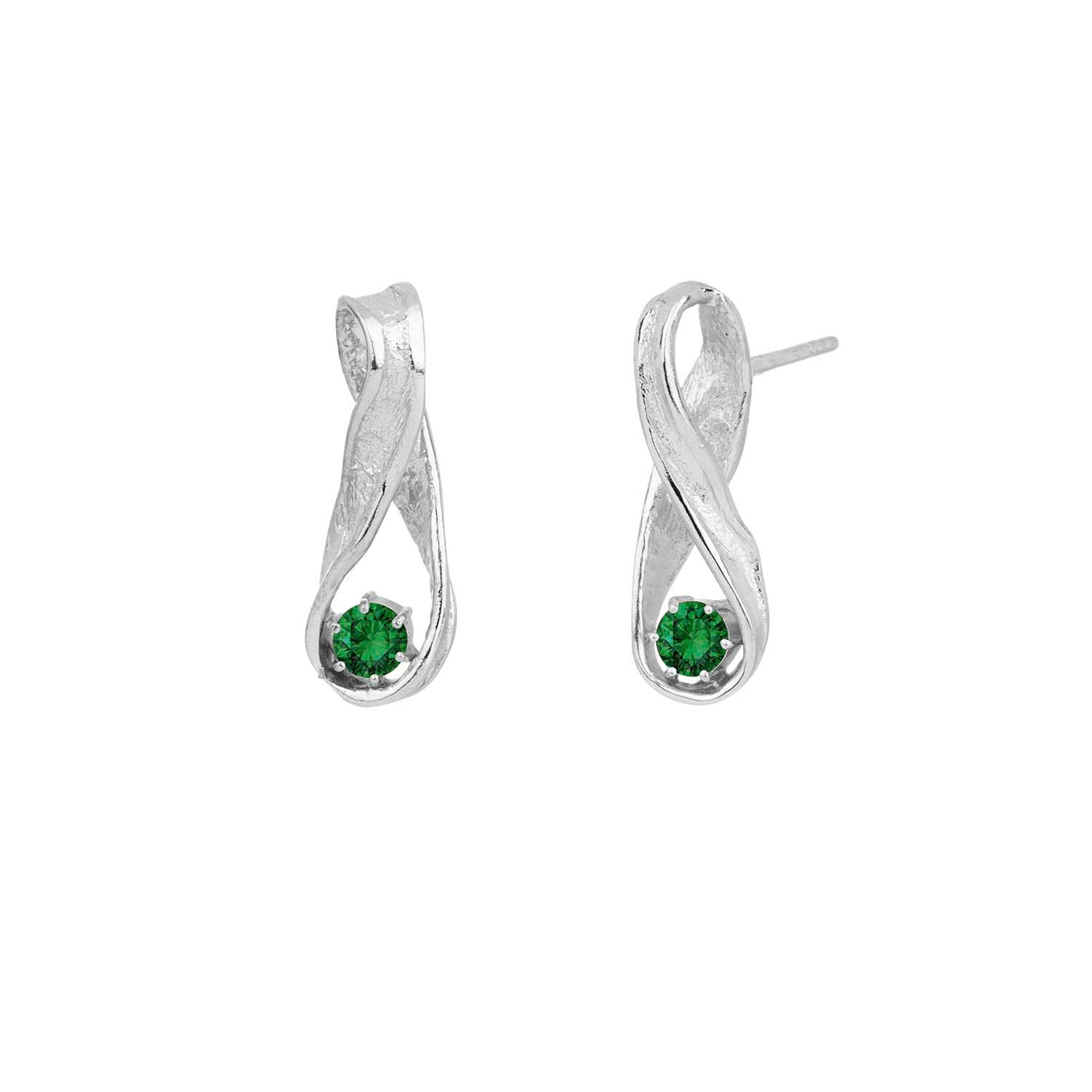 Silfureyrnalokkar með emerald - Eilífð