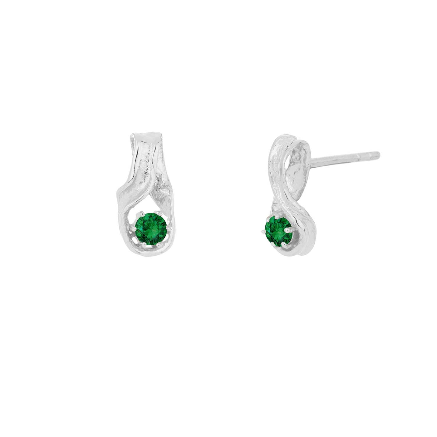 Silfureyrnalokkar með emerald - Eilífð