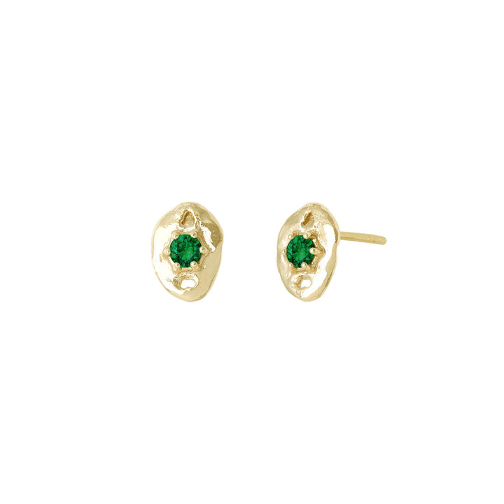Gulleyrnalokkar með emerald steinum