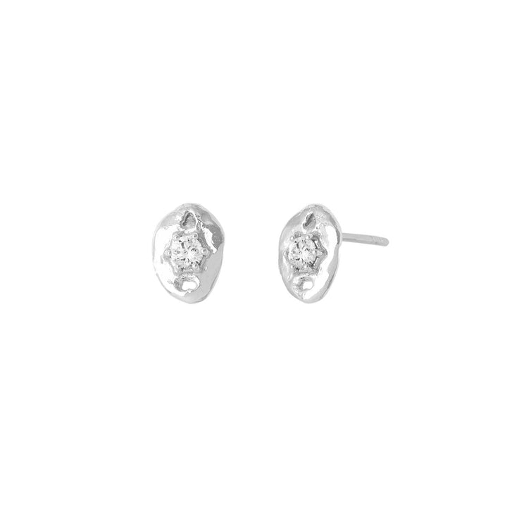 Silfureyrnalokkar með zirconia steinum