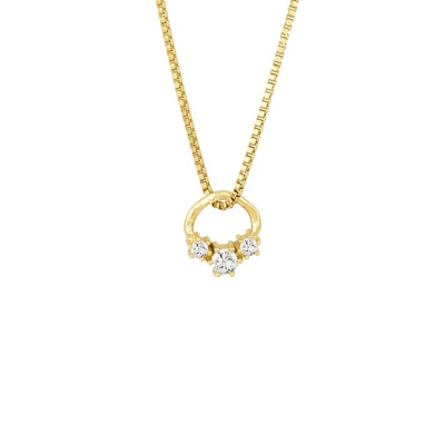 Gáru hálsmen - gull - með zirconia steinum - XSmall