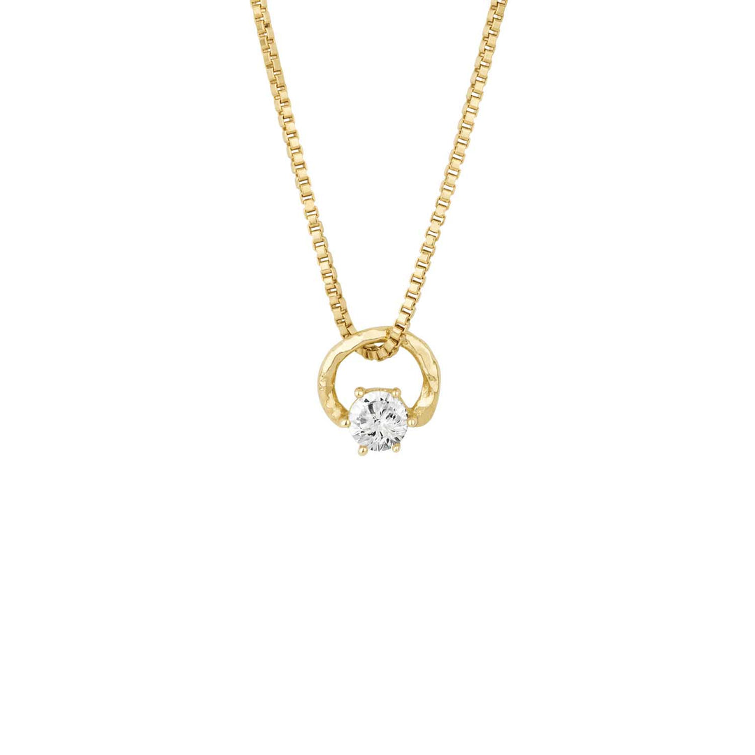 Gáru hálsmen - gull - með zirconia - XSmall