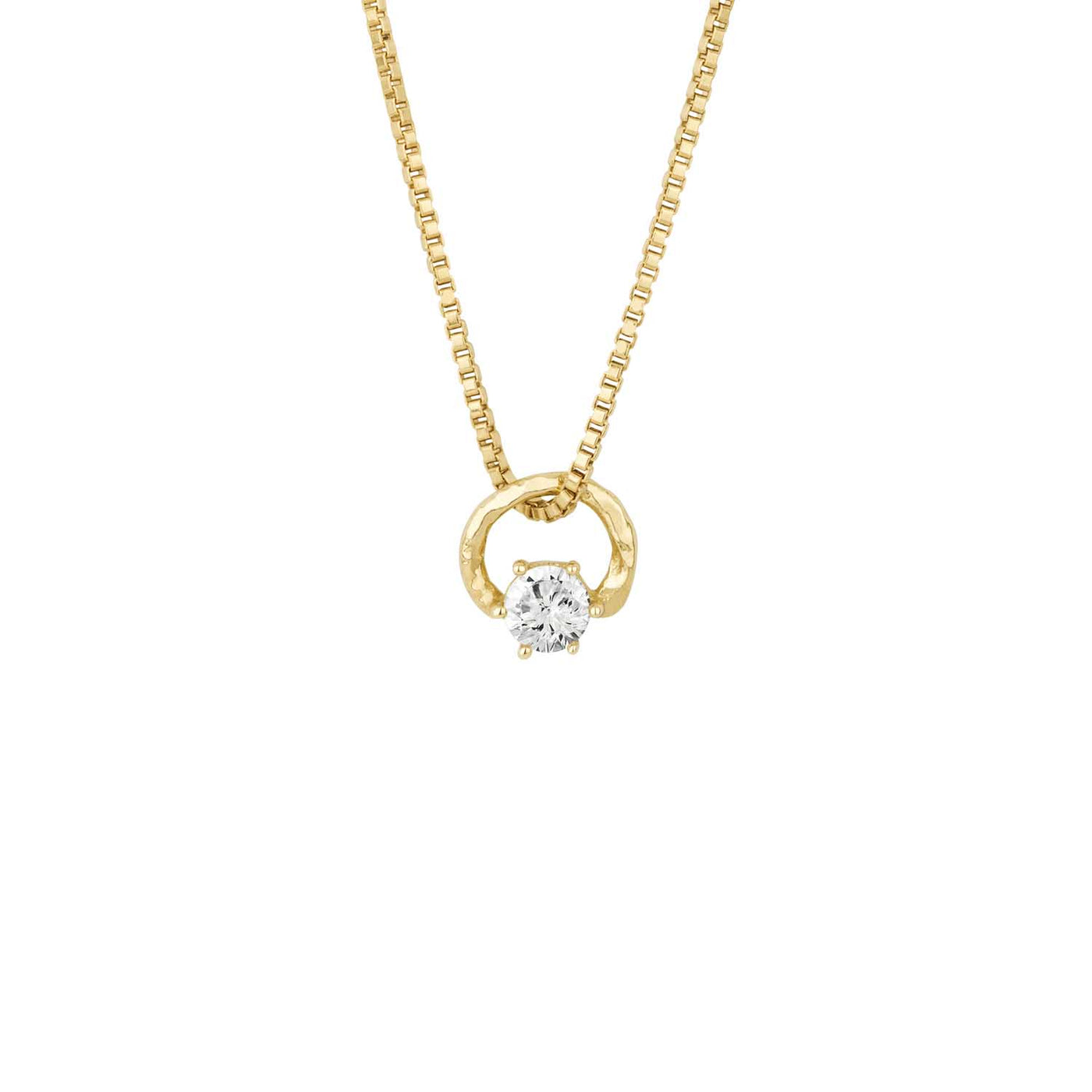 Gáru hálsmen - gull - með zirconia - XSmall