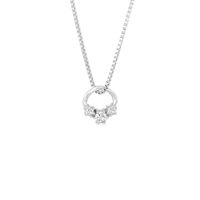 Gáru hálsmen - silfur - með zirconia steinum - XSmall