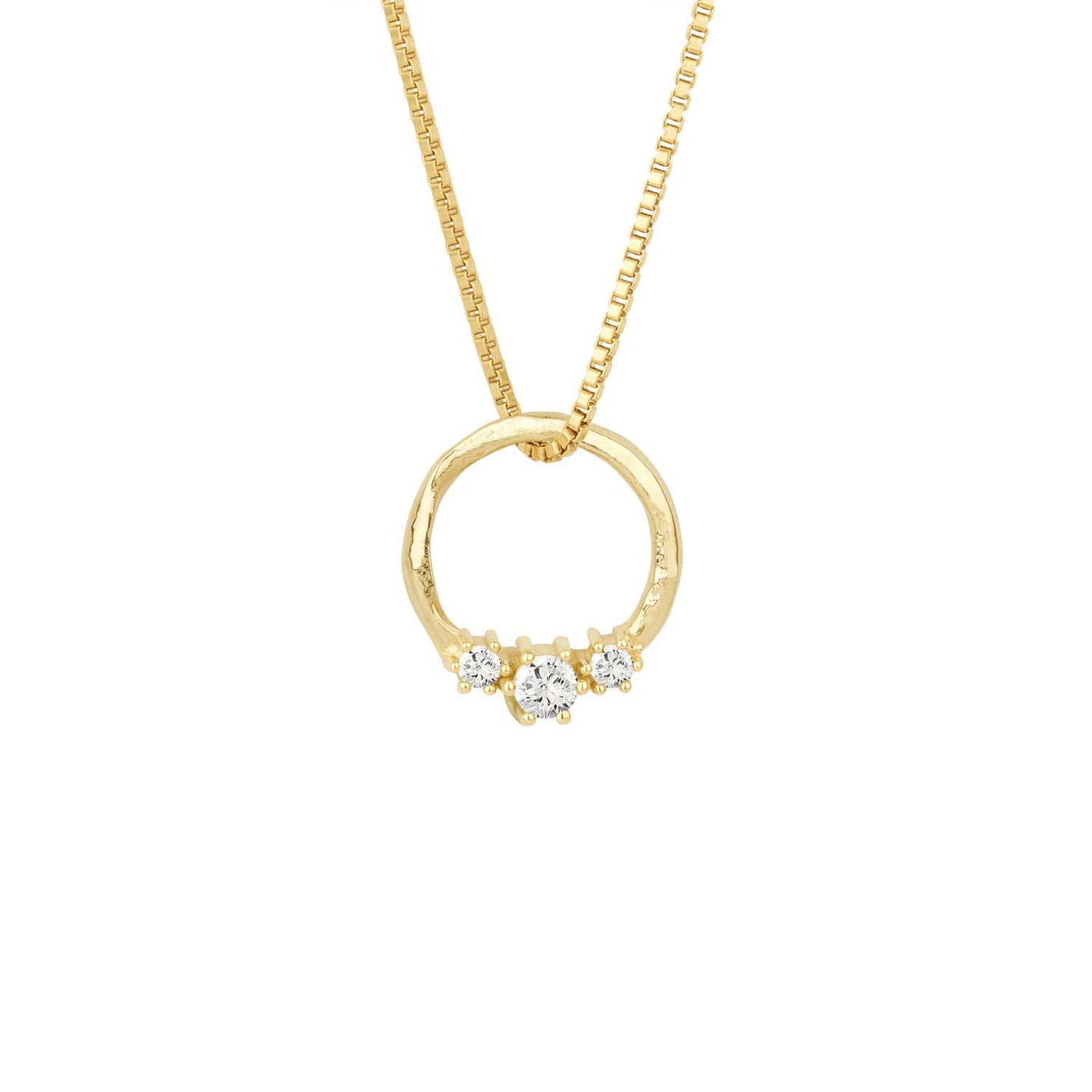 Gáru hálsmen - gull - með zirconia steinum - Small