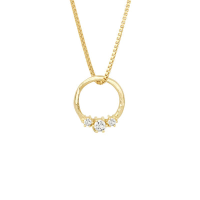 Gáru hálsmen - gull - með zirconia steinum - Small