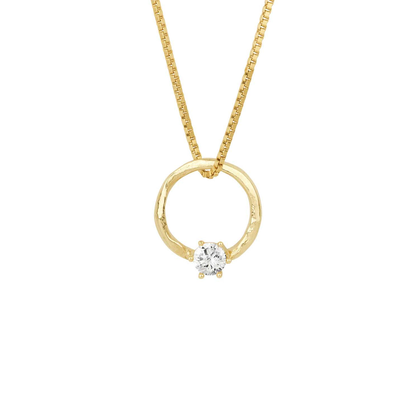 Gáru hálsmen - gull - með zirconia - Small
