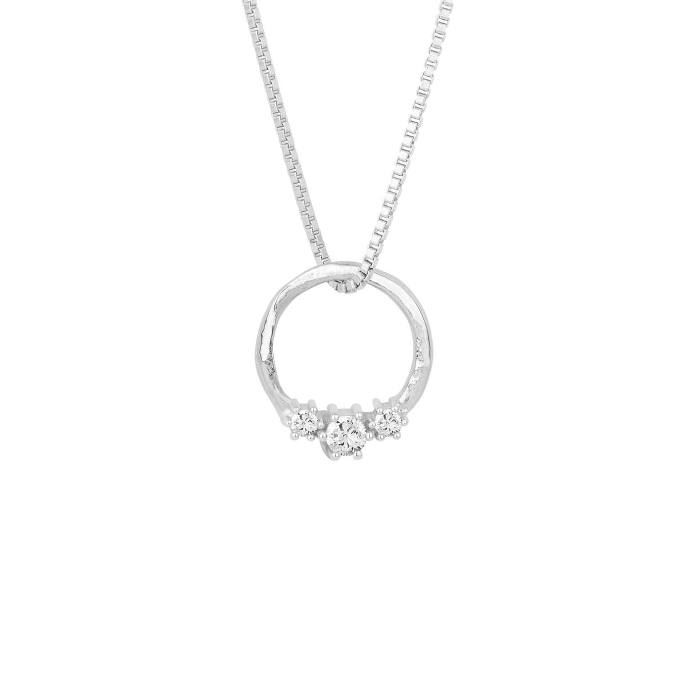 Gáru hálsmen - silfur - með zirconia steinum - Small
