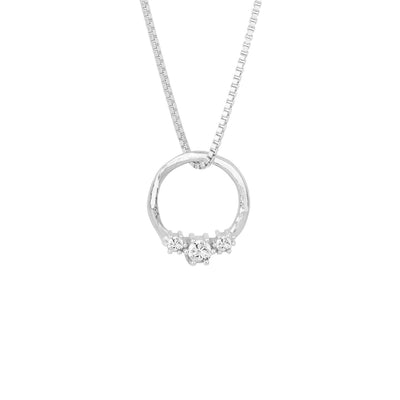 Gáru hálsmen - silfur - með zirconia steinum - Small