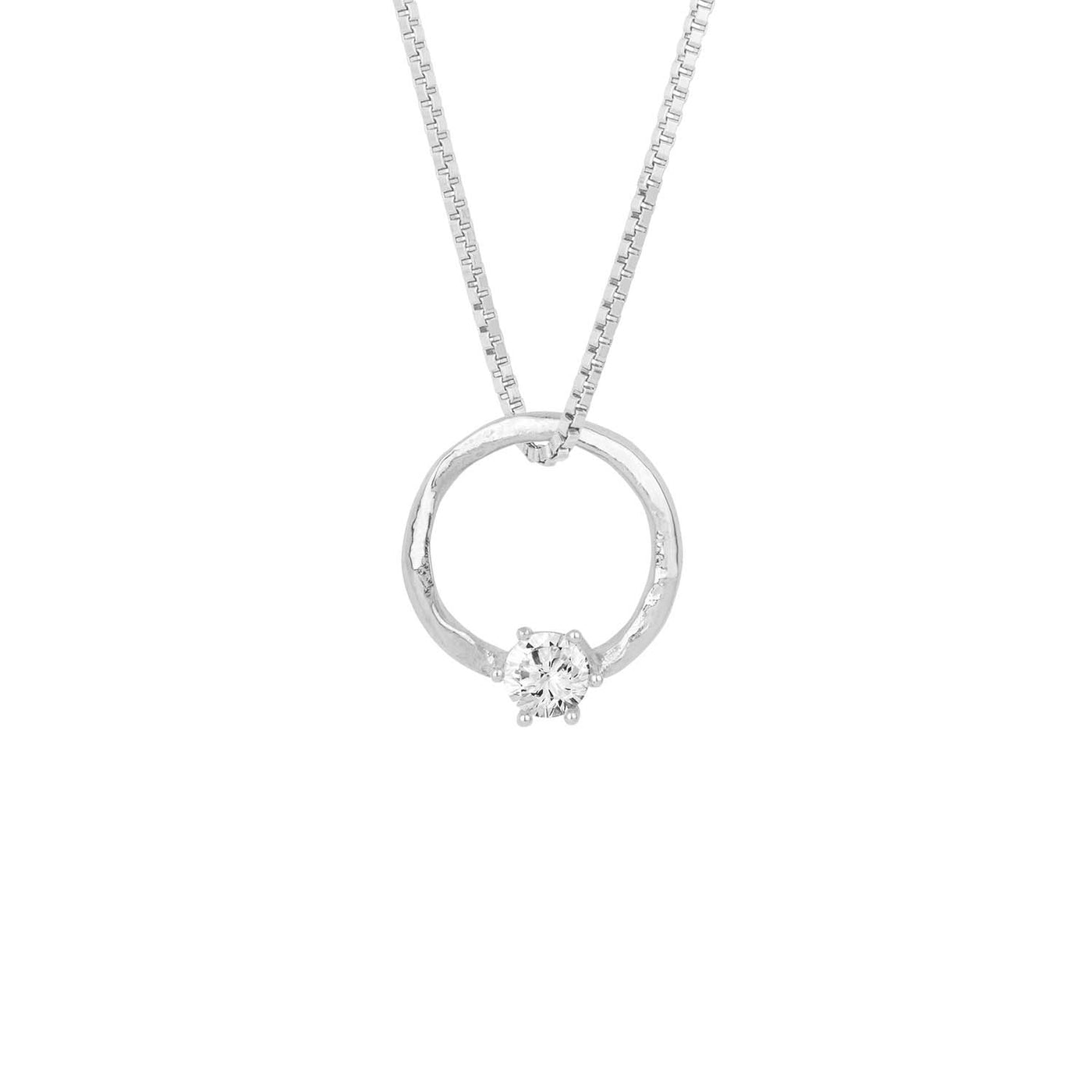 Gáru hálsmen - silfur - með zirconia - Small