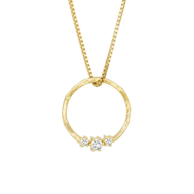 Gáru hálsmen - gull - með zirconia steinum - Medium