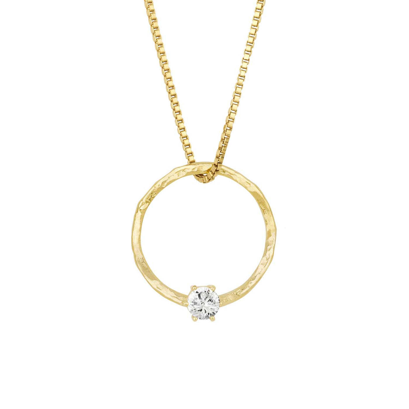 Gáru hálsmen - gull - með zirconia - Medium