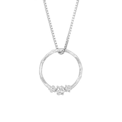 Gáru hálsmen - silfur - með zirconia steinum - Medium