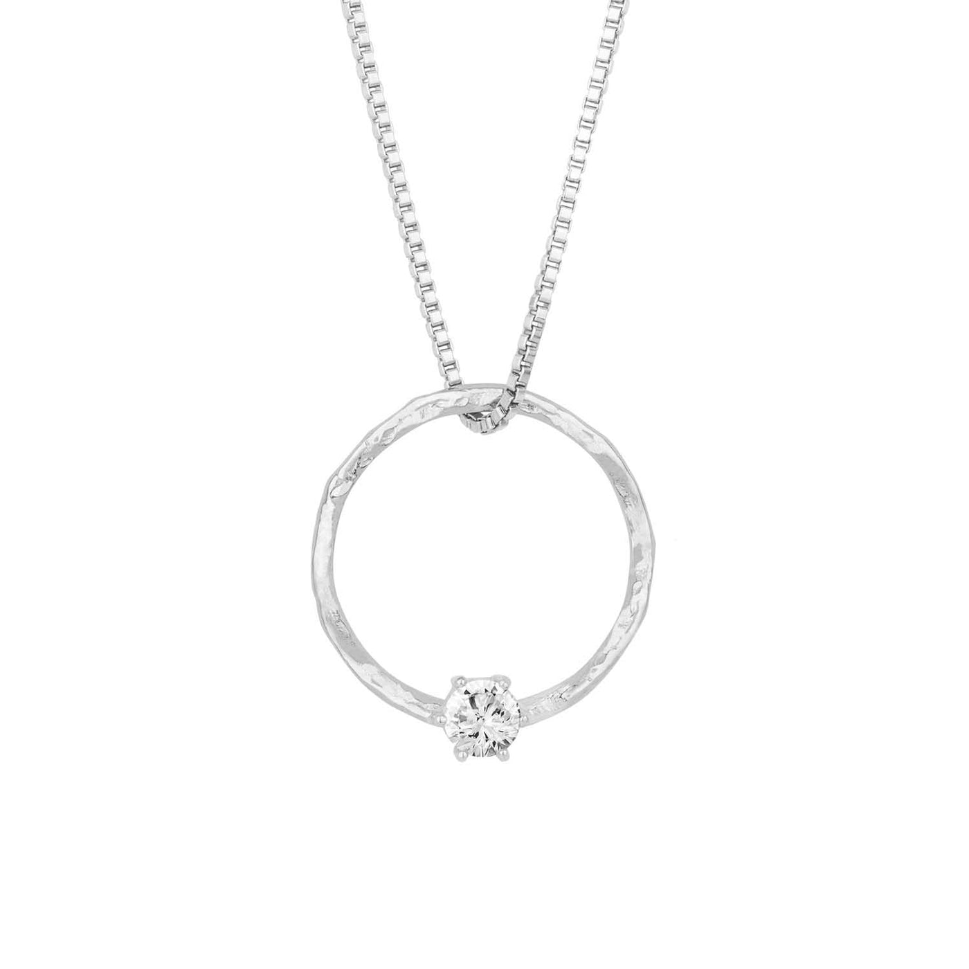 Gáru hálsmen - silfur - með zirconia - Medium