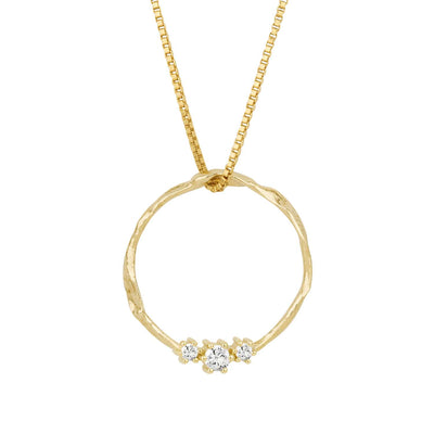Gáru hálsmen - gull - með zirconia steinum - Large