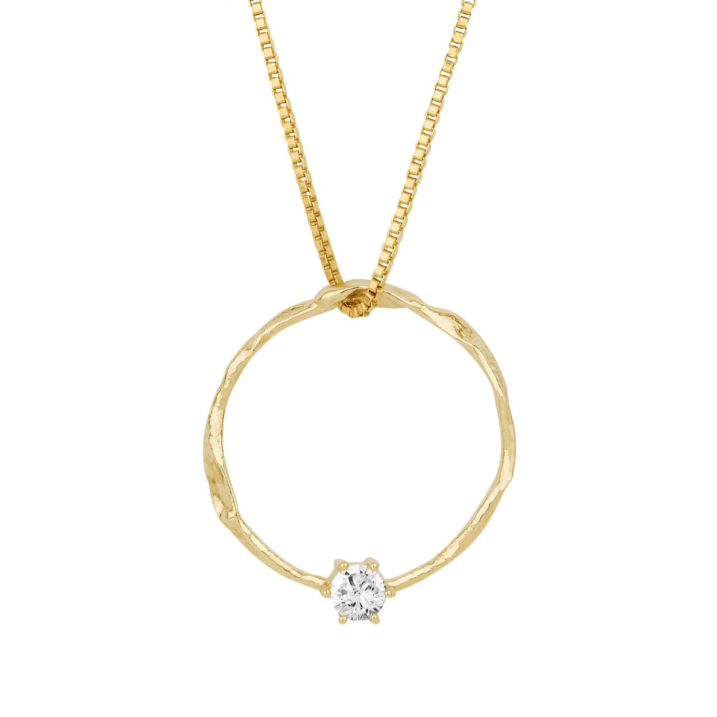 Gáru hálsmen - gull - með zirconia - Large