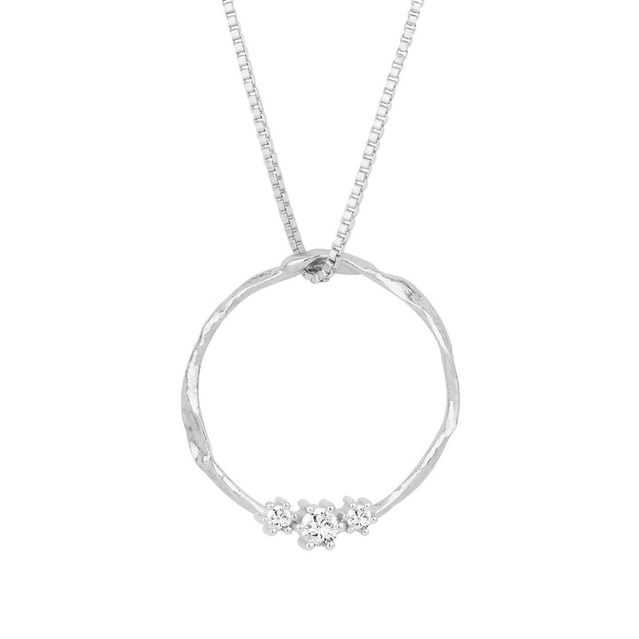 Gáru hálsmen - silfur - með zirconia - Large