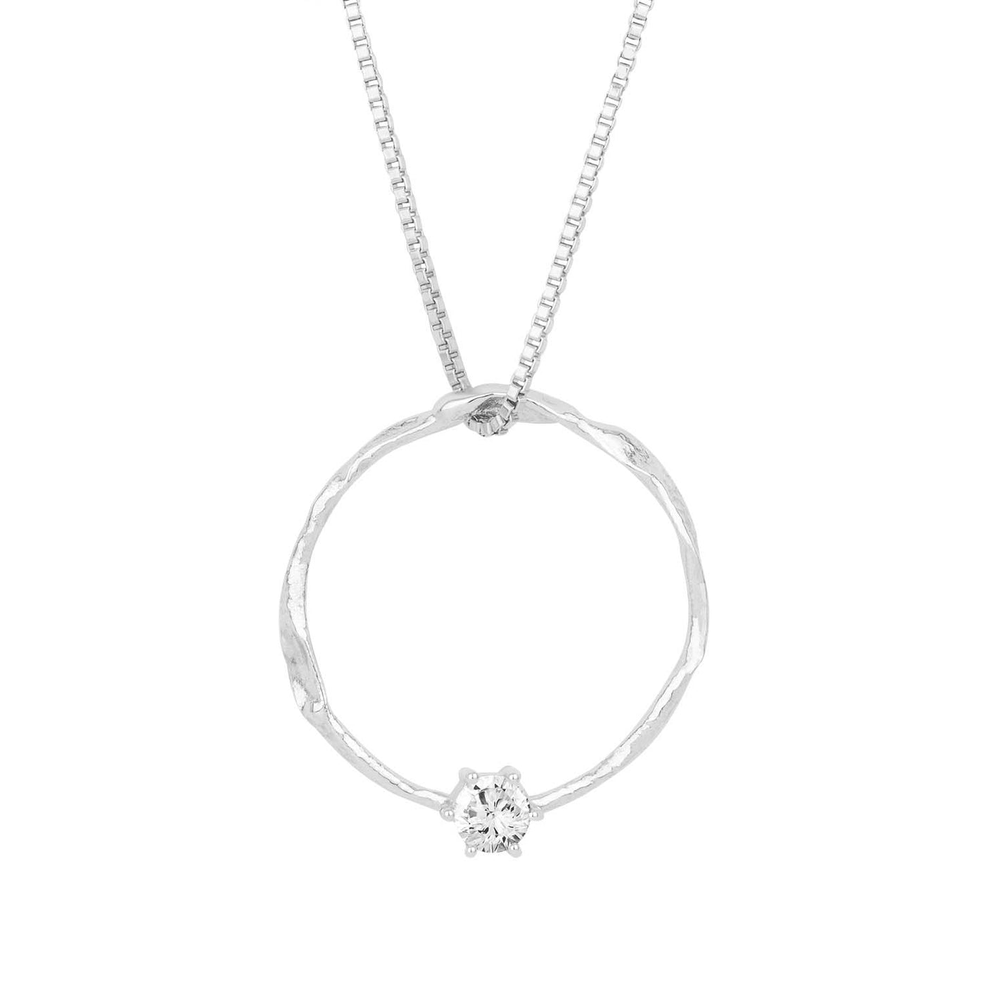 Gáru hálsmen - silfur - með zirconia - Large