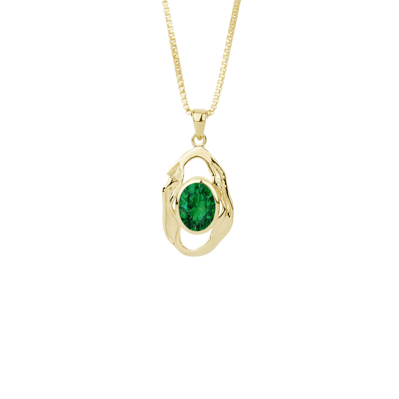 Gullhálsmen með emerald