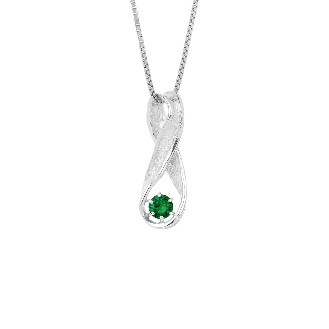 Silfurhálsmen með emerald - Eilífð