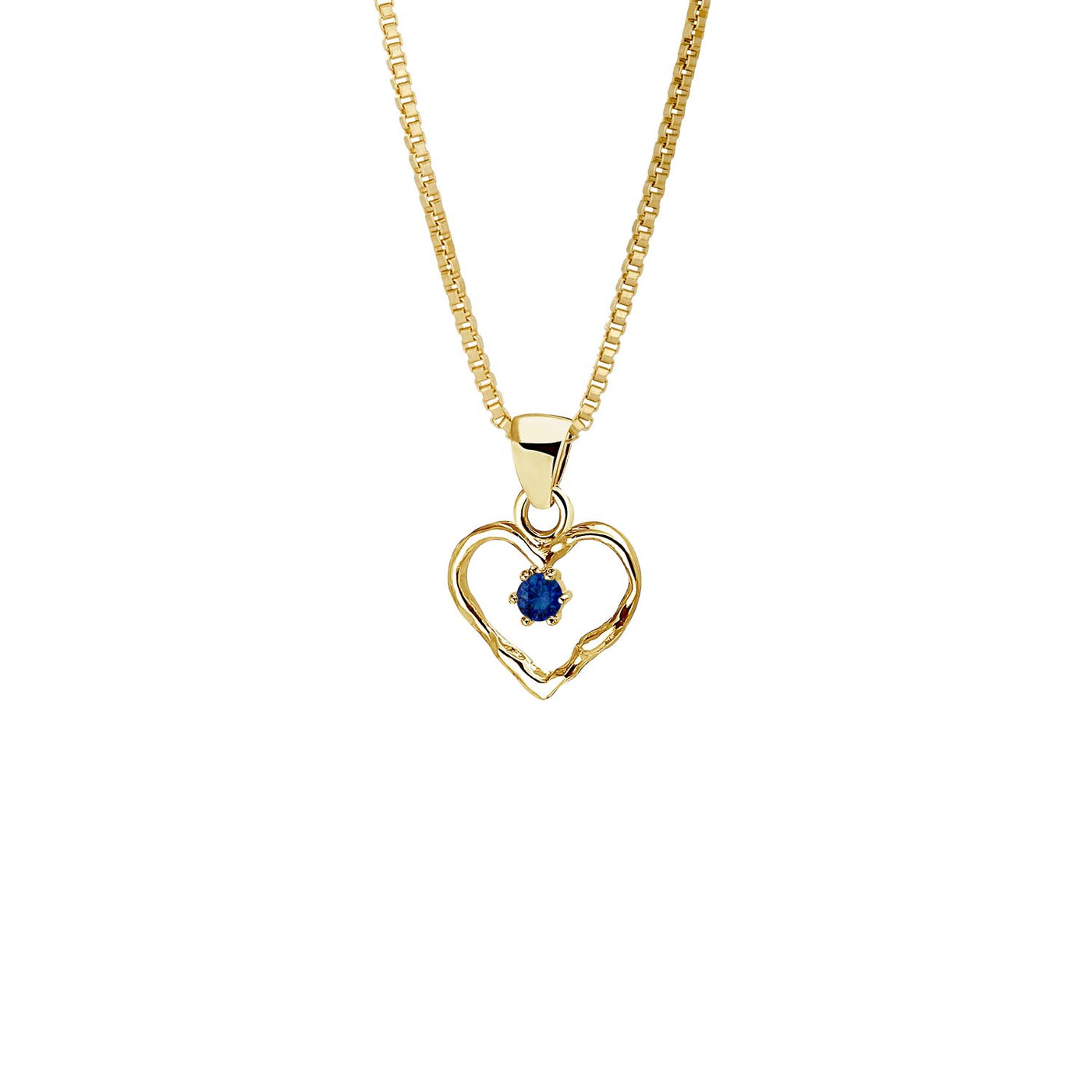 Gullhjarta með safír