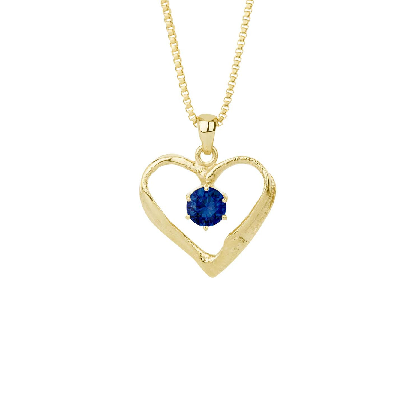 Gullhjarta með safír