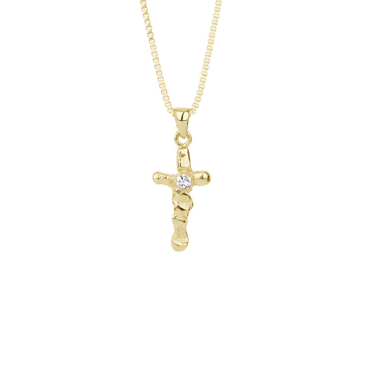 Gullkross með zirconia