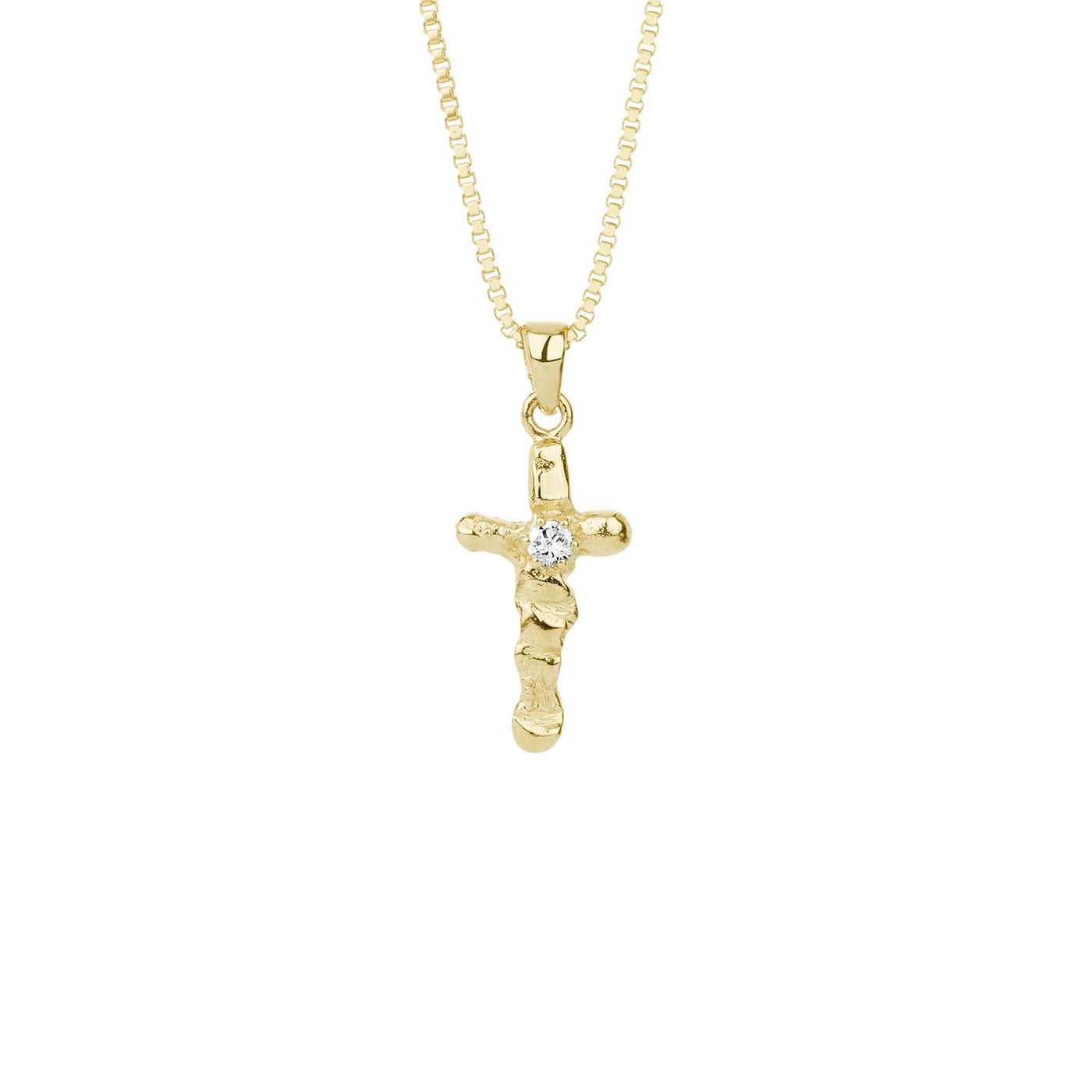 Gullkross með zirconia
