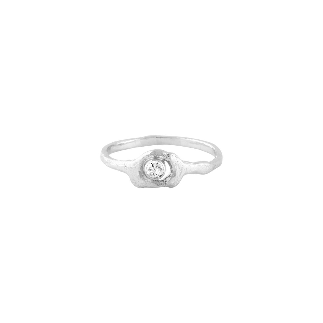 Silfurhringur með zirconia
