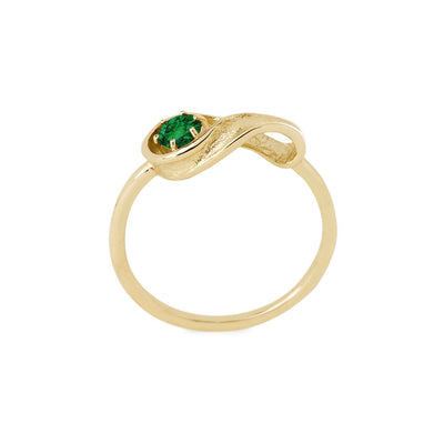 Gullhringur með emerald - Eilífð