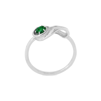 Silfurhringur með emerald - Eilífð