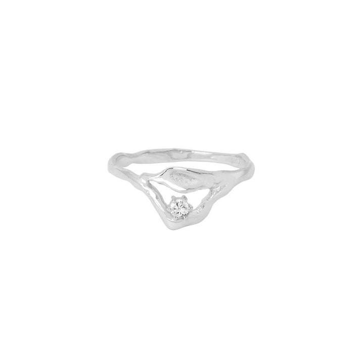 Hvítagullhringur með zirconia steini
