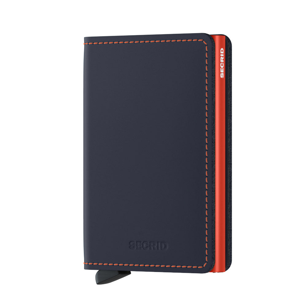 Secrid Slimwallet - Matte Night Blue & Orange