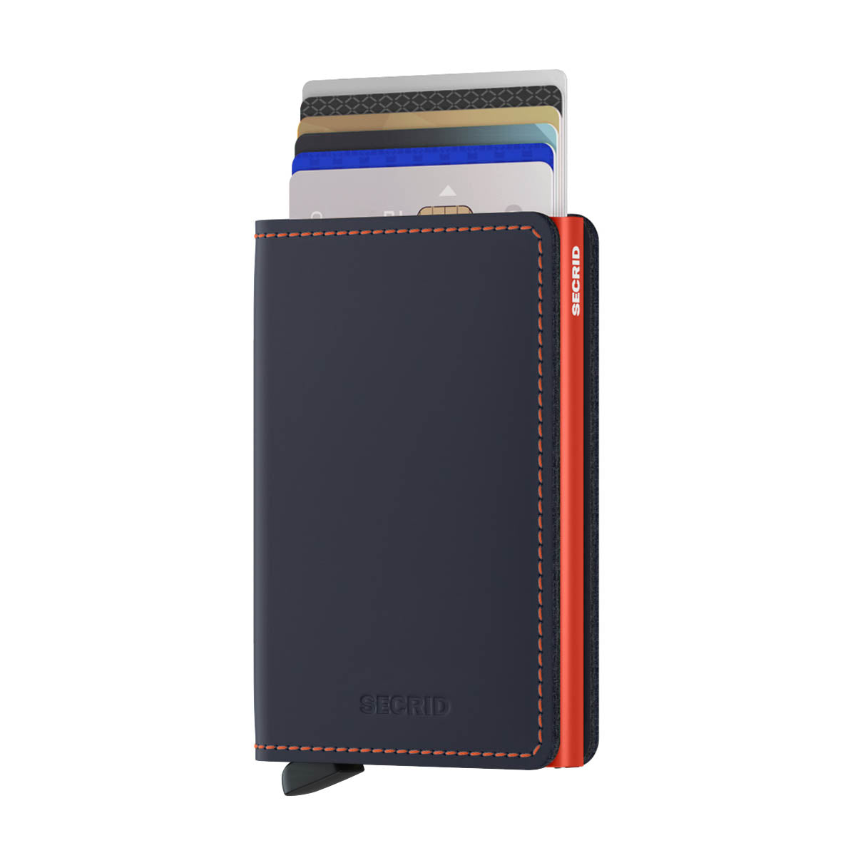 Secrid Slimwallet - Matte Night Blue & Orange