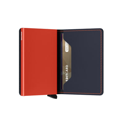 Secrid Slimwallet - Matte Night Blue & Orange